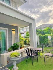 Beautiful two-story house with a garden