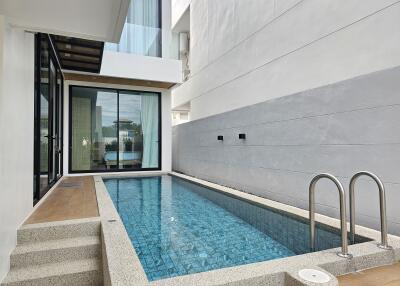 Modern residential pool area