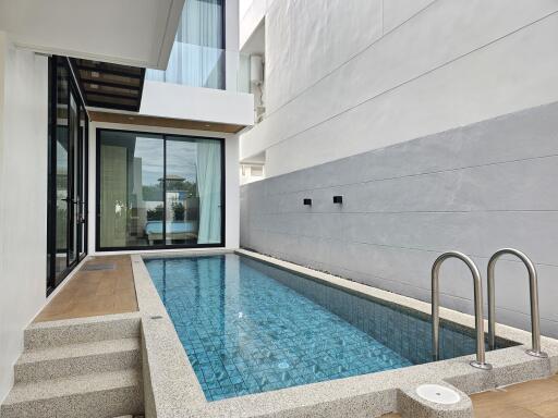 Modern residential pool area