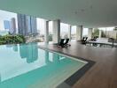 Luxury rooftop pool with city views