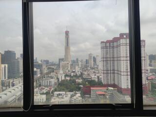 View of cityscape from a window