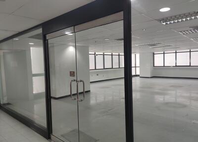 spacious commercial space with glass partition