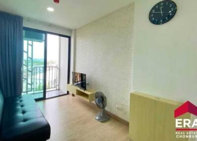 Modern living room with balcony view