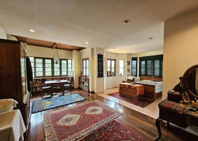 Spacious and inviting living area with dining and sitting spaces