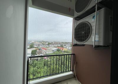 View from balcony with air conditioning units