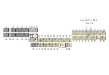 floor plan of tower C on the 9th floor showcasing unit 09:32