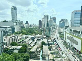 City skyline with buildings and roads