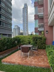 Outdoor patio with dining set