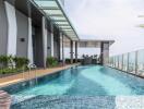 Rooftop swimming pool with city view