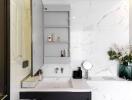 Modern bathroom with sink and mirror