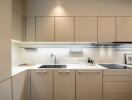 Modern kitchen with integrated appliances and ample storage