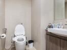 Modern bathroom with a toilet and sink