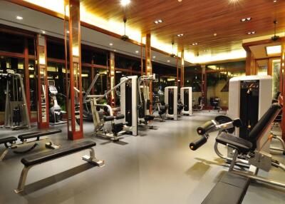 Spacious gym with various exercise machines