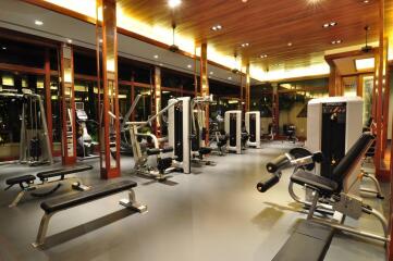 Spacious gym with various exercise machines