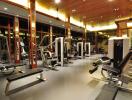 Spacious gym with various exercise machines