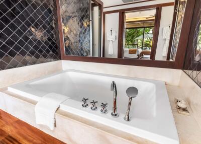 Modern bathroom with bathtub