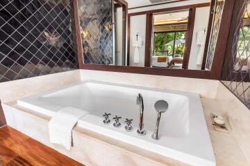 Modern bathroom with bathtub