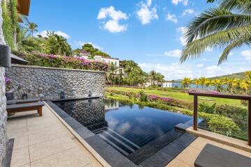 Infinity pool with scenic landscape