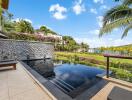 Infinity pool with scenic landscape