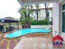 Backyard with pool and gazebo