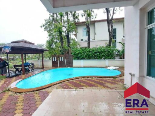 Backyard with pool and gazebo