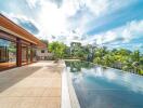 Luxurious outdoor area with infinity pool and scenic views