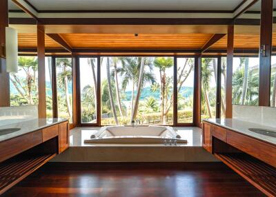 Luxurious bathroom with a scenic view