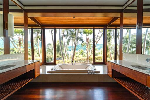 Luxurious bathroom with a scenic view