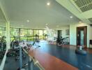 Spacious and well-equipped gym with modern facilities