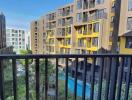 View from the balcony of a modern residential building complex