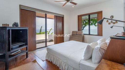 Cozy bedroom with ocean view