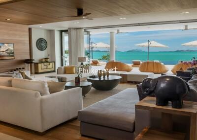 Spacious living room with ocean view