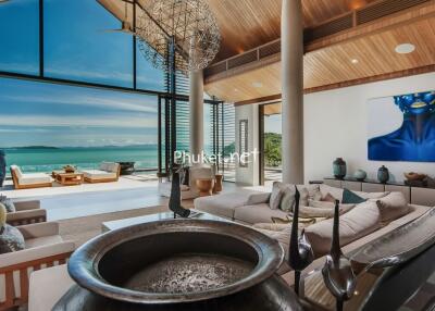 Luxurious living room with panoramic ocean view