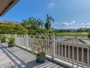 Spacious balcony with scenic view