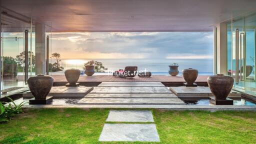 Living area with ocean view