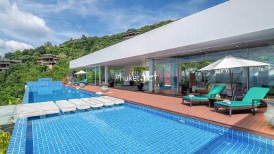 Modern villa with infinity pool and patio