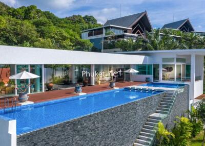 Modern building with an infinity pool