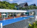 Modern building with an infinity pool