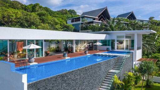 Modern building with an infinity pool