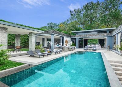 Luxury villa with pool and outdoor seating area