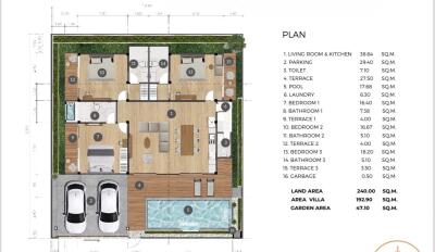 Floor plan of a building layout with detailed room measurements and placement.