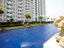 Residential complex with swimming pool and elephant fountain