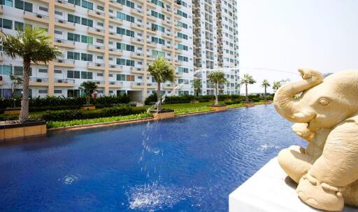 Residential complex with swimming pool and elephant fountain