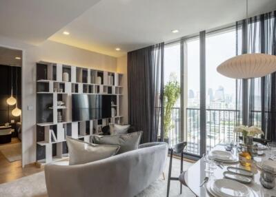 Modern living room with balcony view