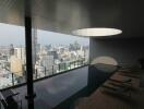 Rooftop pool with city skyline view