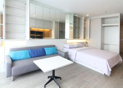 Modern studio apartment with integrated living and sleeping area