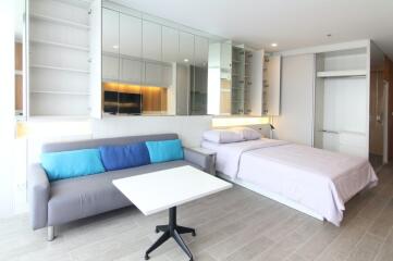 Modern studio apartment with integrated living and sleeping area