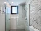 Modern bathroom with shower and toilet