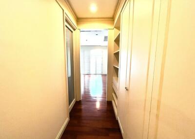 Bright hallway with built-in storage