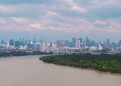 City skyline with river view